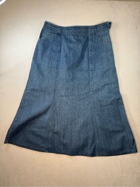 Vintage Pendleton Medium Blue Denim A-Line Panel Skirt Size 14